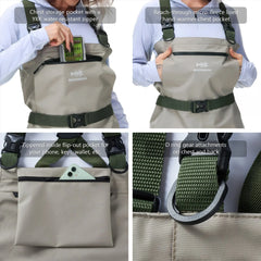 Women’s Breathable Stocking-Foot Chest Waders – Waterproof Lightweight