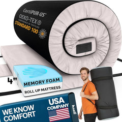 Matrix Air-Cell Memory Foam Camping Mattress - Portable Comfortable Roll Up Mattress