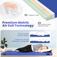 Matrix Air-Cell Memory Foam Camping Mattress - Portable Comfortable Roll Up Mattress