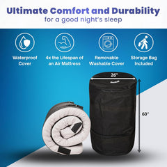 Matrix Air-Cell Memory Foam Camping Mattress - Portable Comfortable Roll Up Mattress