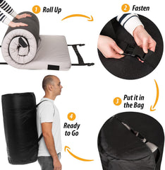 Matrix Air-Cell Memory Foam Camping Mattress - Portable Comfortable Roll Up Mattress