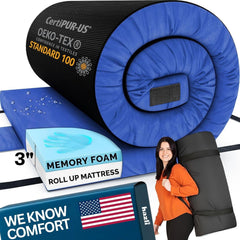 Matrix Air-Cell Memory Foam Camping Mattress - Portable Comfortable Roll Up Mattress