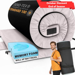 Matrix Air-Cell Memory Foam Camping Mattress - Portable Comfortable Roll Up Mattress