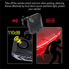 Multifunctional USB Rechargeable Bike Alarm Tail Light