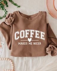 Coffee Makes Me Nicer Garment Dyed Comfort Colors Sweatshirt