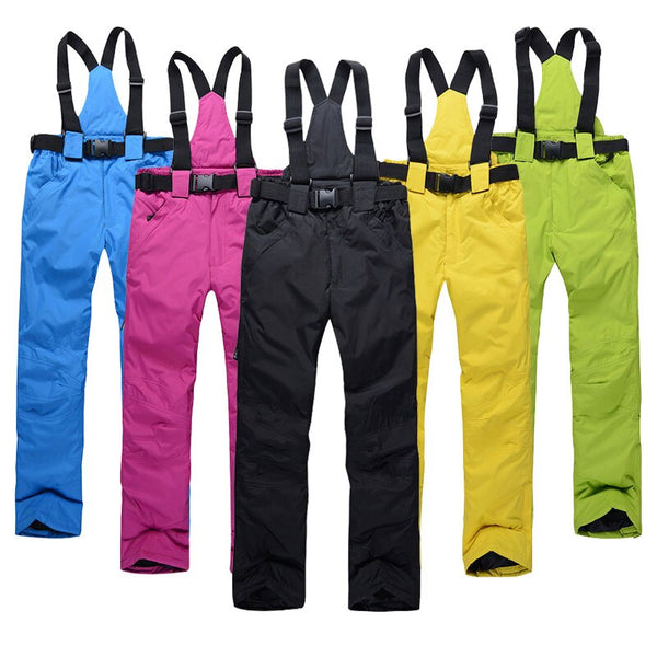 Unisex Windproof Waterproof Ski Pants with Suspenders