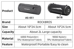 ROCKBROS Bike Front Bag Cycling Waterproof Handlebar Bag