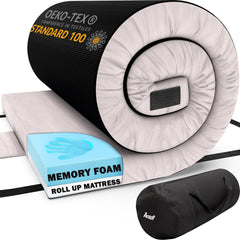 Matrix Air-Cell Memory Foam Camping Mattress - Portable Comfortable Roll Up Mattress