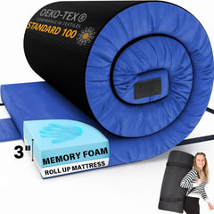 Matrix Air-Cell Memory Foam Camping Mattress - Portable Comfortable Roll Up Mattress