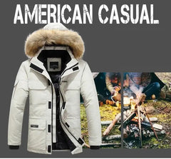 New Men Parkas Coat Windbreaker Big Pockets Wholesale Winter Parkas Men Thicken Coat Fur Hooded Jacket Overcoat Keep Warm Male