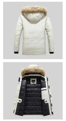 New Men Parkas Coat Windbreaker Big Pockets Wholesale Winter Parkas Men Thicken Coat Fur Hooded Jacket Overcoat Keep Warm Male