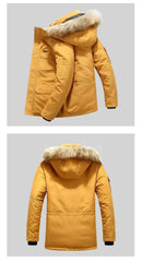 New Men Parkas Coat Windbreaker Big Pockets Wholesale Winter Parkas Men Thicken Coat Fur Hooded Jacket Overcoat Keep Warm Male