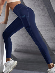 High Waist Pocket Stretch Leggings Women