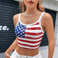 RebelY2K Backless Flag Crop Top