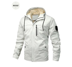 Winter Men's Warm Padded Jackets Fashion Men Fleece Lined Thermal Hooded Coats Men Mountain Ski Windbreaker Jackets Clothing