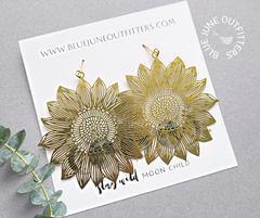 Golden Hour Sunflower Statement Earrings - Gold and Silver Options
