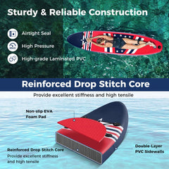 Inflatable Paddle Board with Removable Fin and Backpack