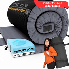 Matrix Air-Cell Memory Foam Camping Mattress - Portable Comfortable Roll Up Mattress