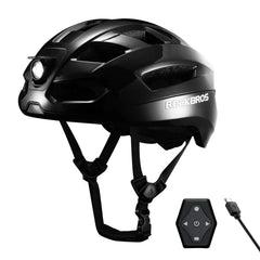 Steering Remote Smart Riding Helmet with Bike Headlight and Tail Light GlowGuard