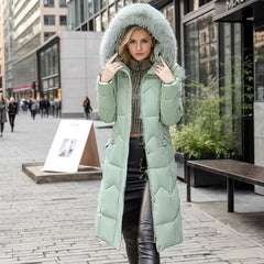 Winter Long Coat with Thickened Fur Collar